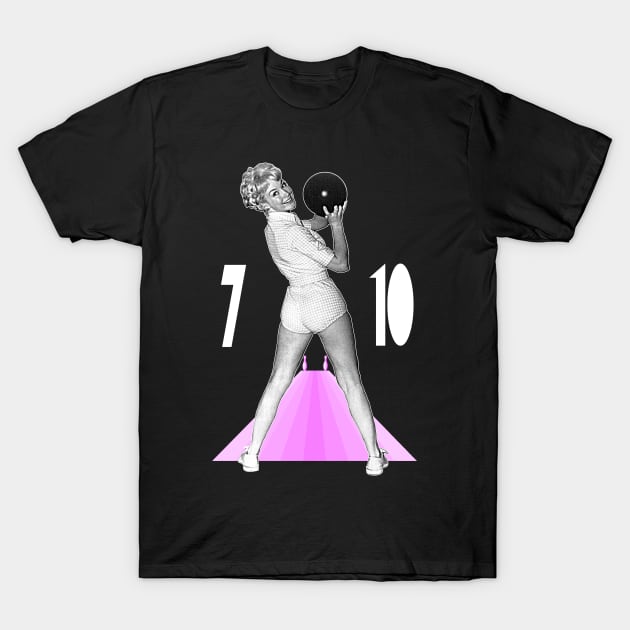 Hit That 7-10 Split // Retro Bowling Humor T-Shirt by darklordpug